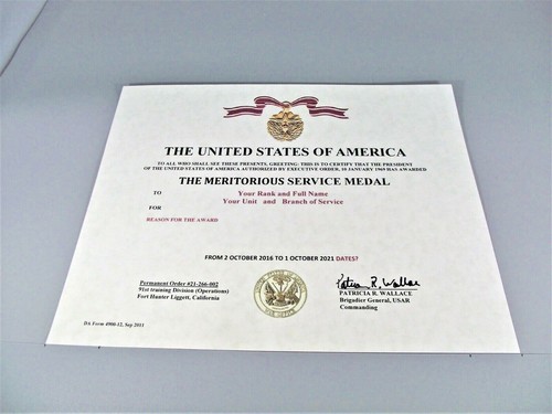 Meritorious service medal - service,
